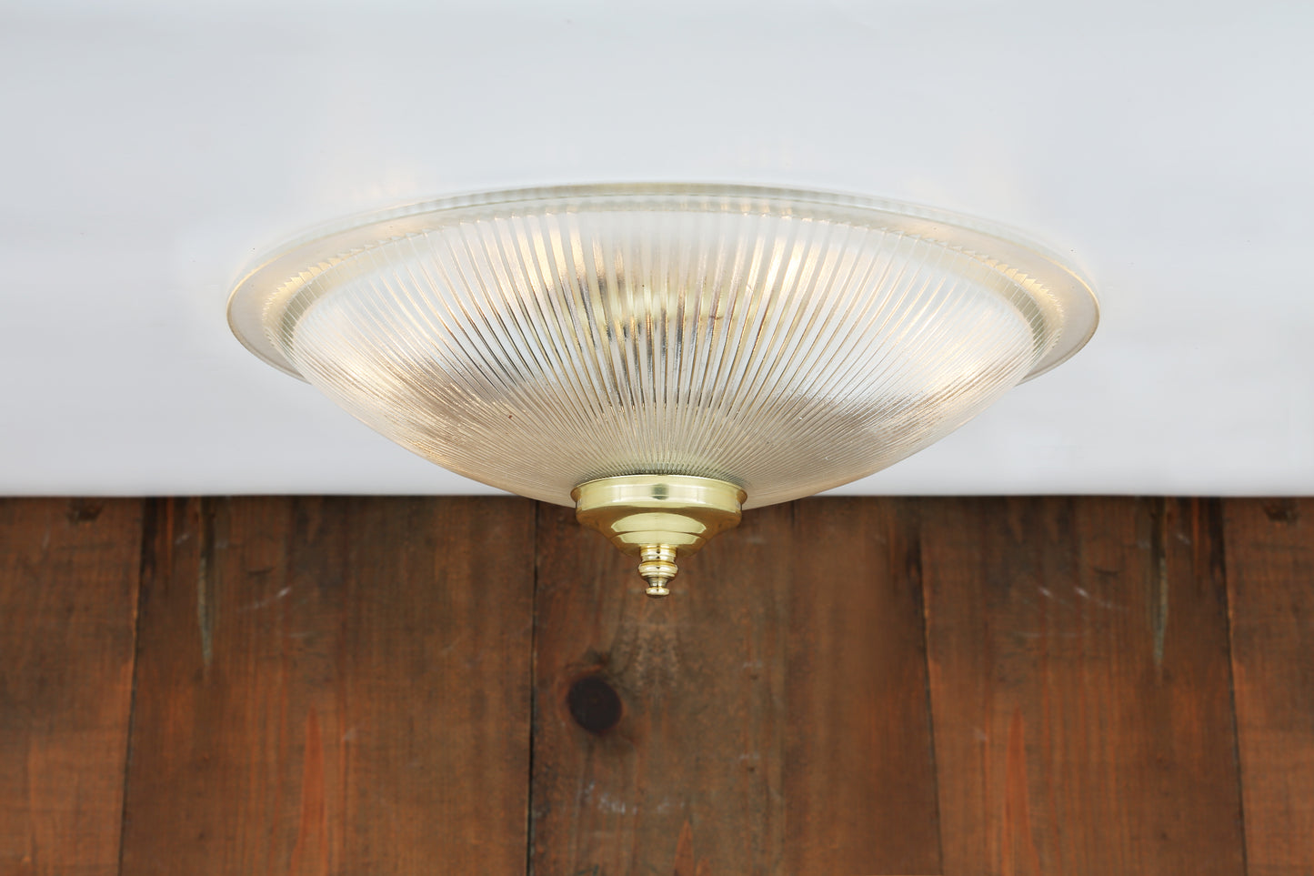 Plafonnier encastré en verre holophane peu profond Nicosa 30 cm