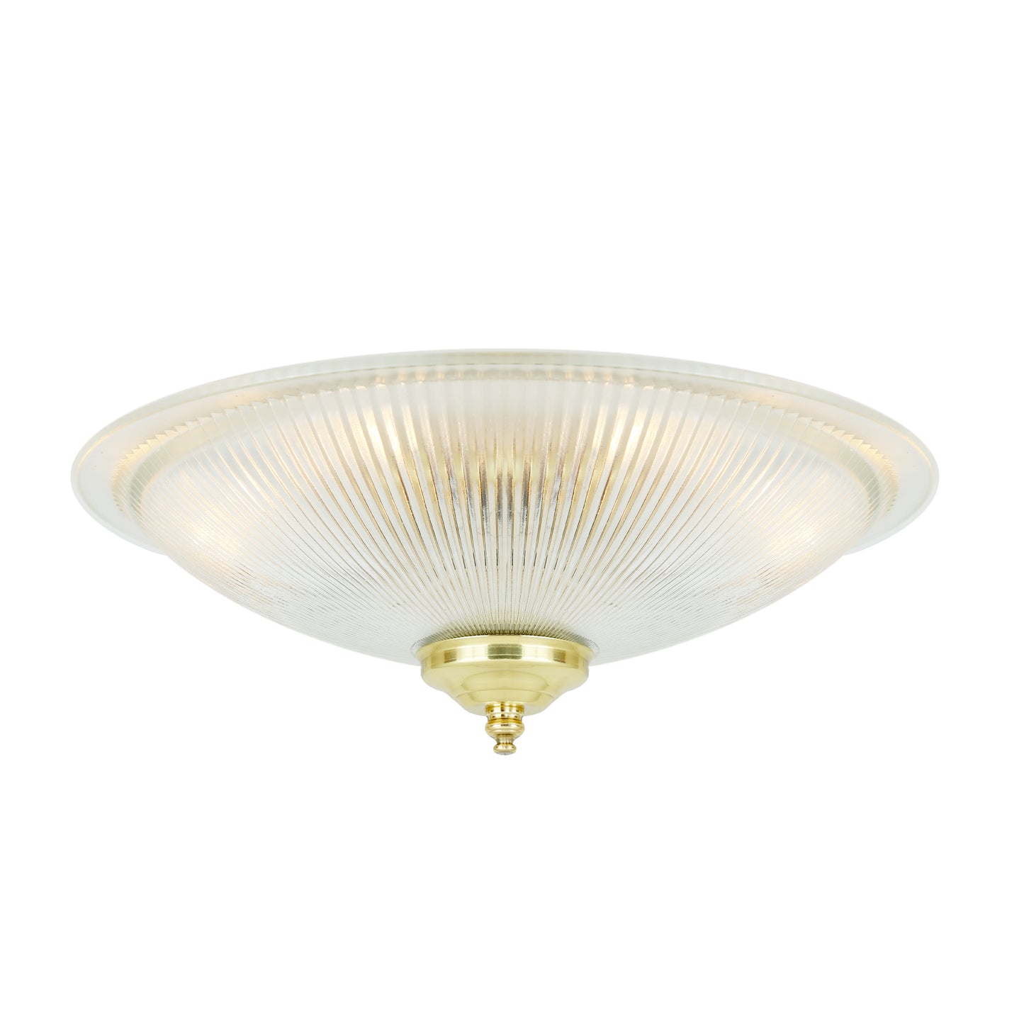 Plafonnier encastré en verre holophane peu profond Nicosa 30 cm