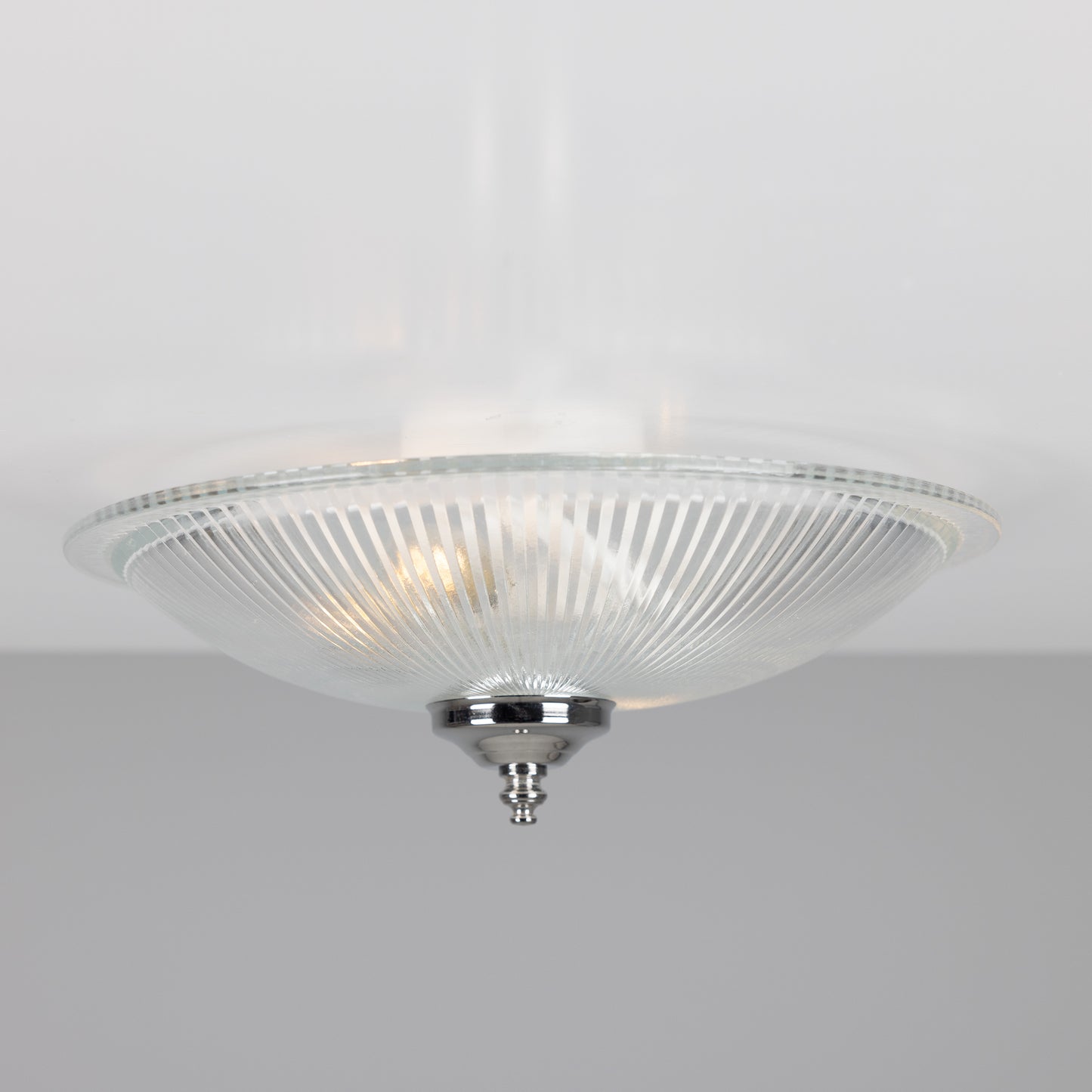 Plafonnier encastré en verre holophane peu profond Nicosa 30 cm