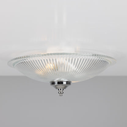 Plafonnier encastré en verre holophane peu profond Nicosa 30 cm