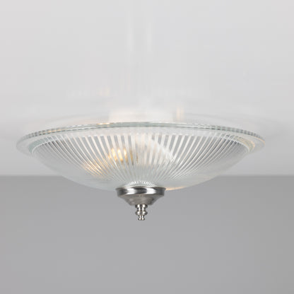 Plafonnier encastré en verre holophane peu profond Nicosa 30 cm