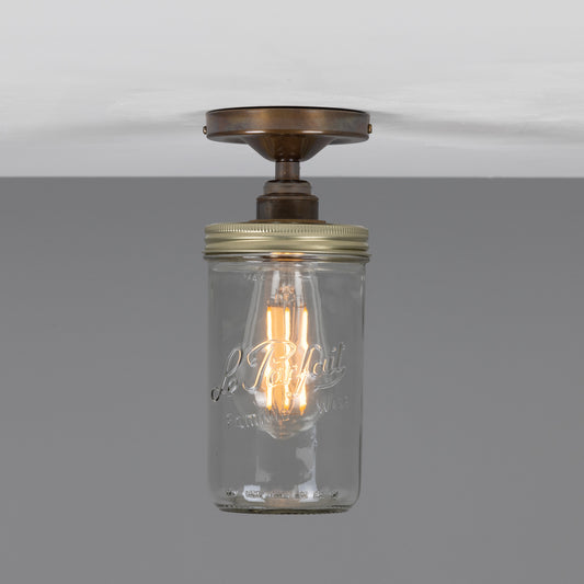 Plafonnier vintage en forme de pot de confiture
