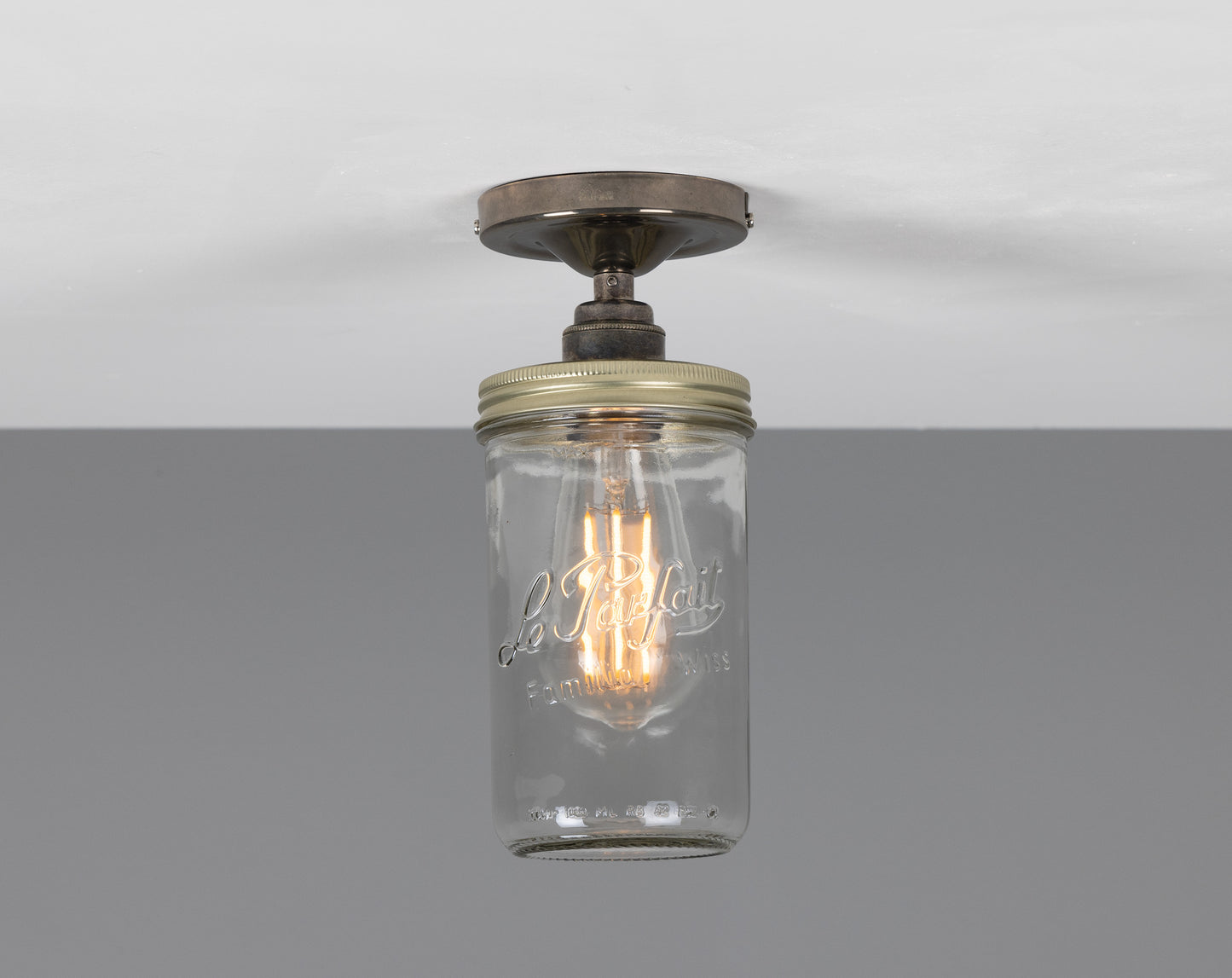 Plafonnier vintage en forme de pot de confiture