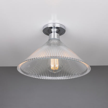 Plafonnier encastré en verre Holophane vintage Hanoi 30 cm