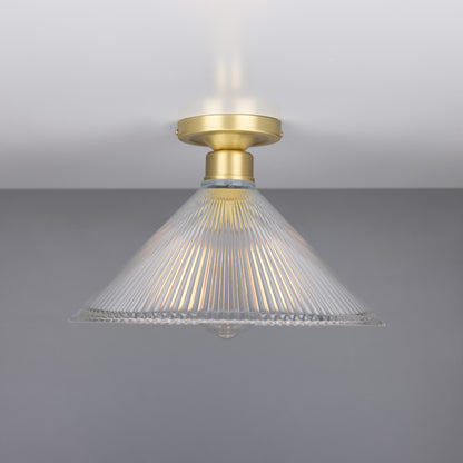 Plafonnier encastré en verre Holophane vintage Hanoi 30 cm