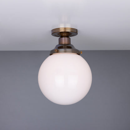 Yerevan Opal Globe Flush Ceiling Light