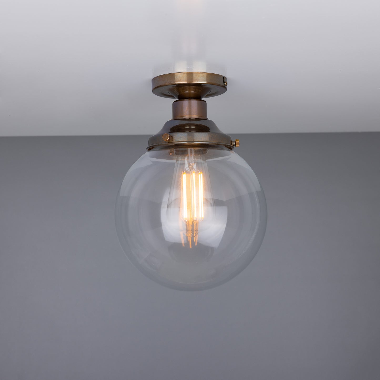 Plafonnier encastré Riad en verre transparent à globe