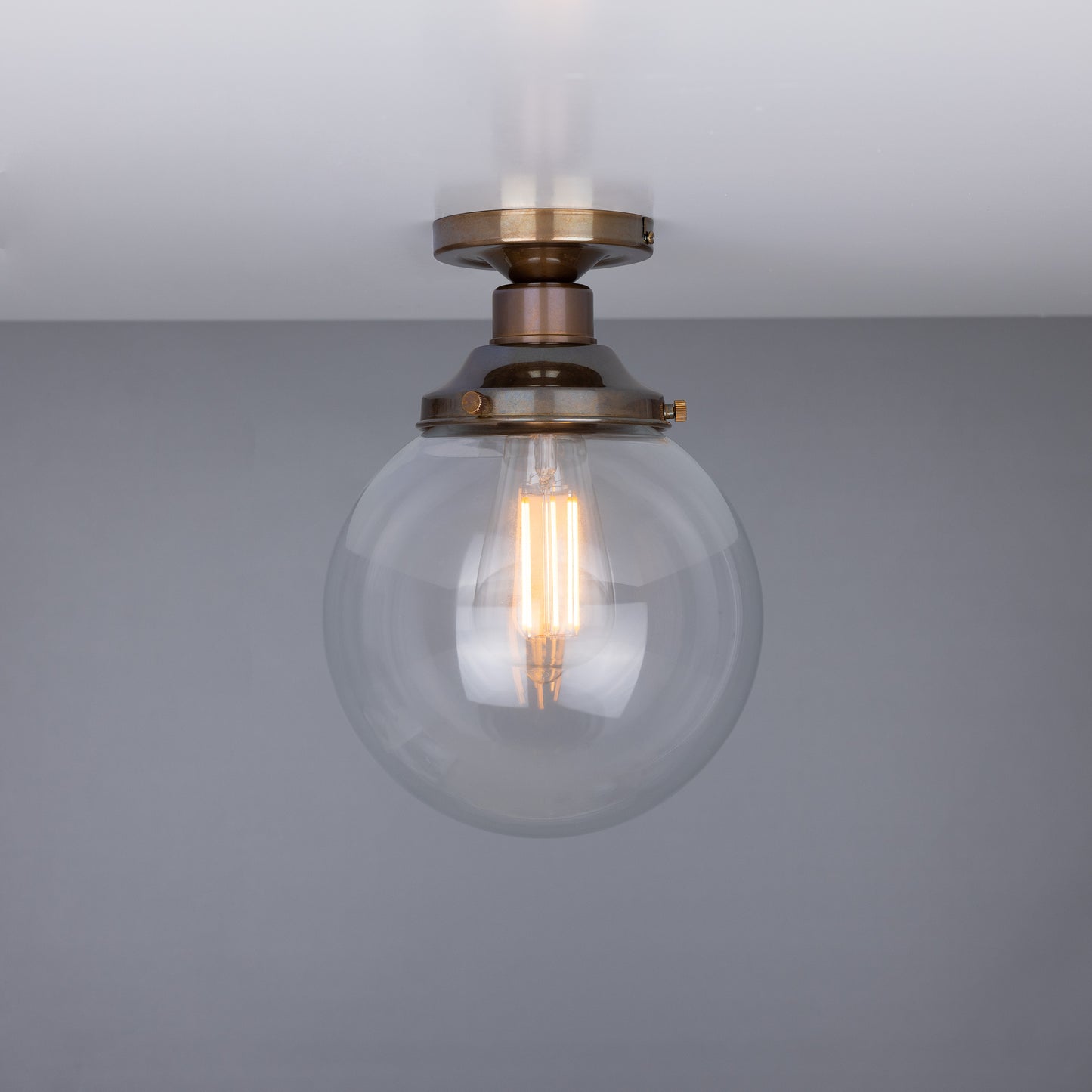 Plafonnier encastré Riad en verre transparent à globe