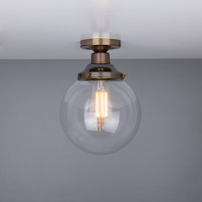 Plafonnier encastré Riad en verre transparent à globe