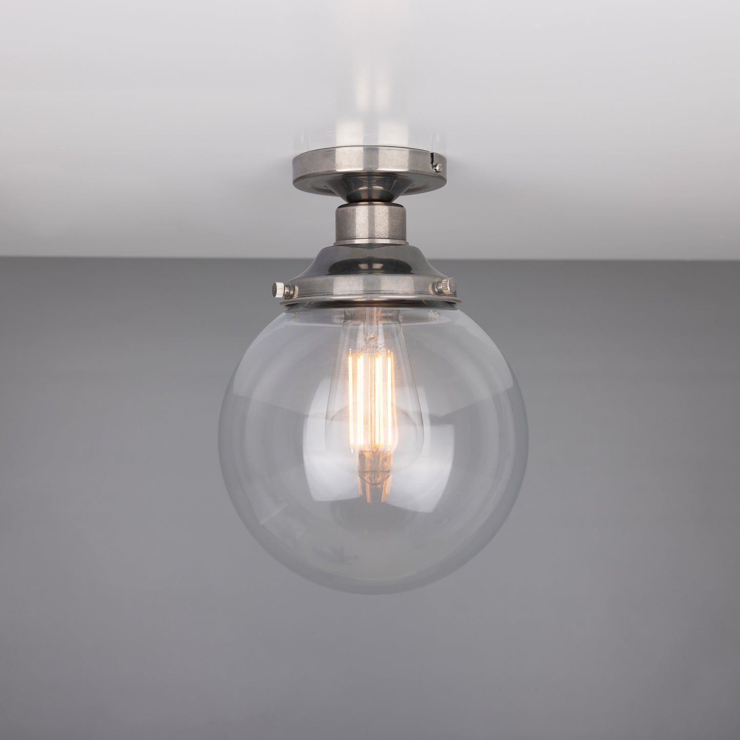 Plafonnier encastré Riad en verre transparent à globe