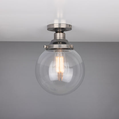 Plafonnier encastré Riad en verre transparent à globe
