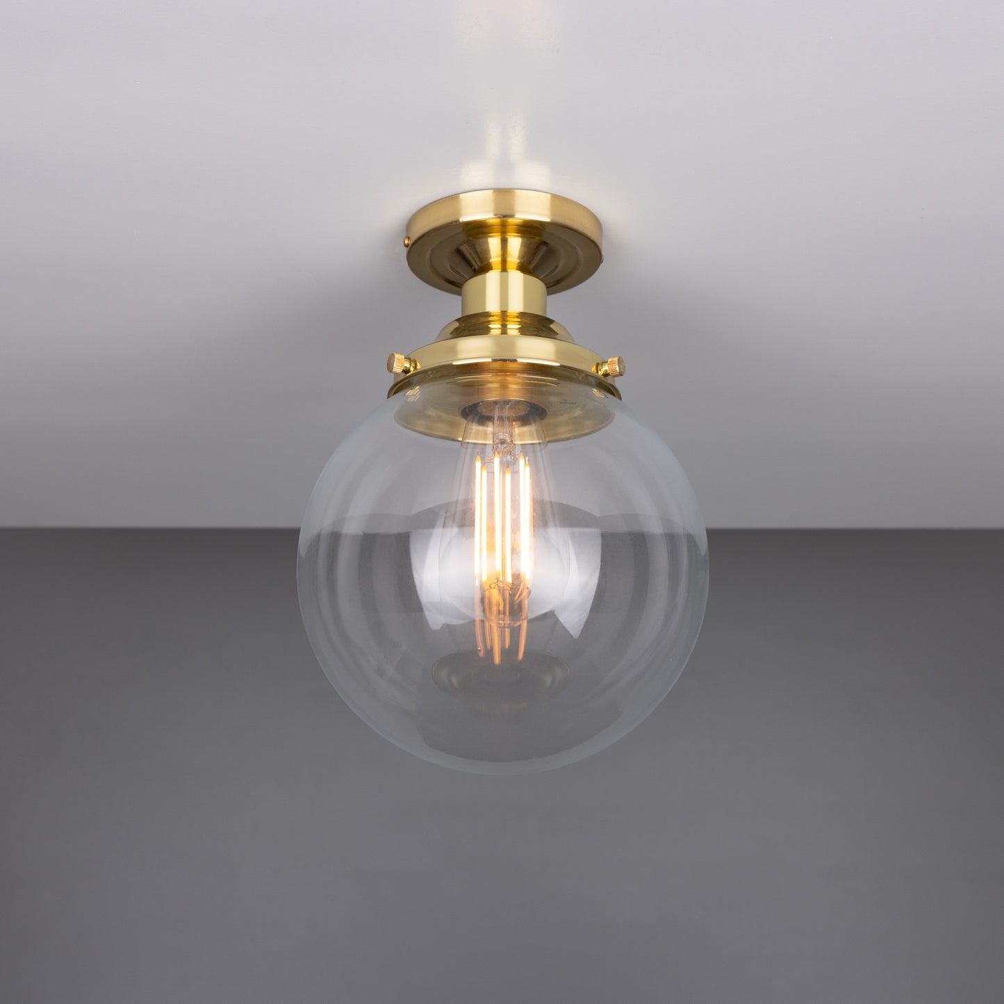 Plafonnier encastré Riad en verre transparent à globe