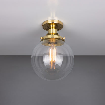 Plafonnier encastré Riad en verre transparent à globe