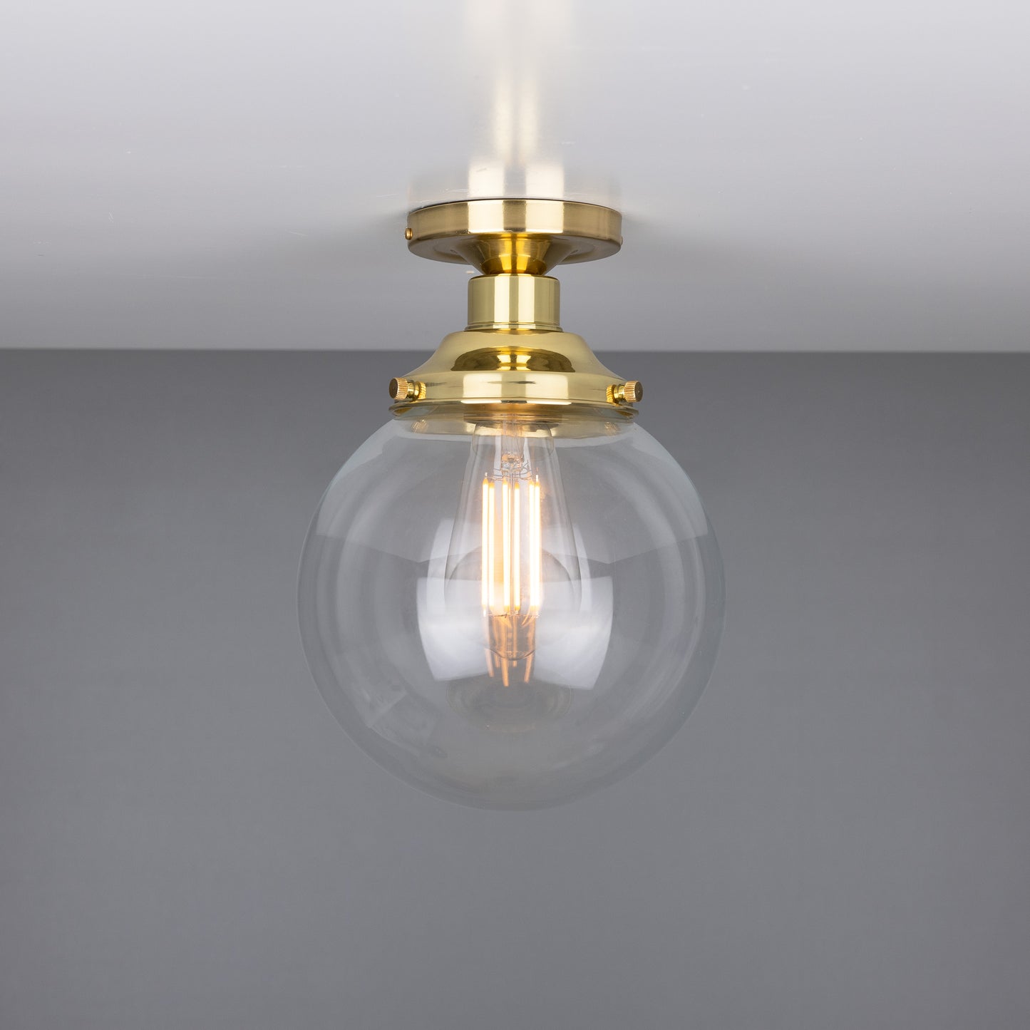 Plafonnier encastré Riad en verre transparent à globe