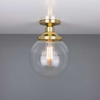 Plafonnier encastré Riad en verre transparent à globe