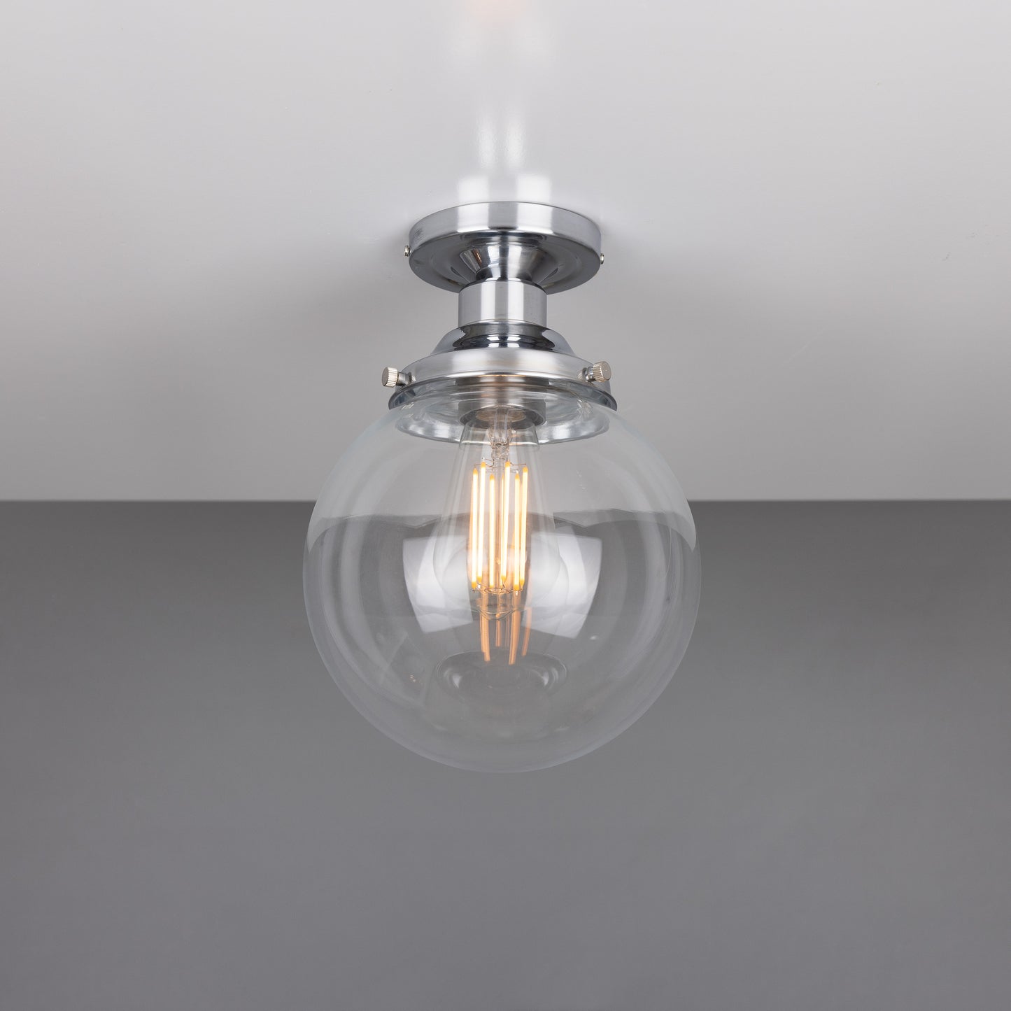 Plafonnier encastré Riad en verre transparent à globe