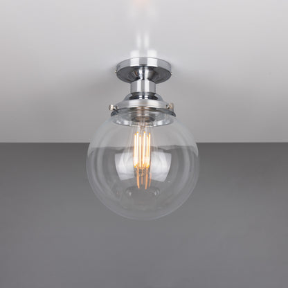 Plafonnier encastré Riad en verre transparent à globe