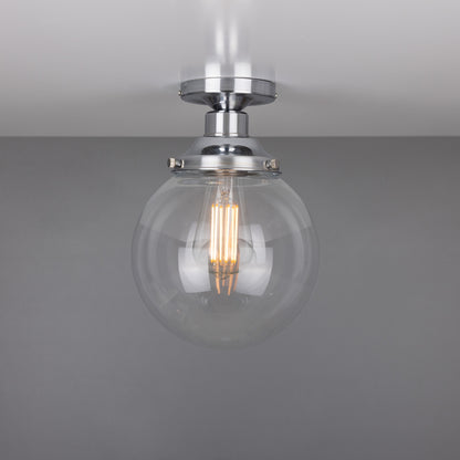 Plafonnier encastré Riad en verre transparent à globe