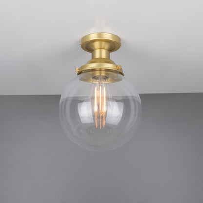 Plafonnier encastré Riad en verre transparent à globe