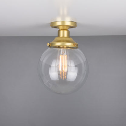 Plafonnier encastré Riad en verre transparent à globe