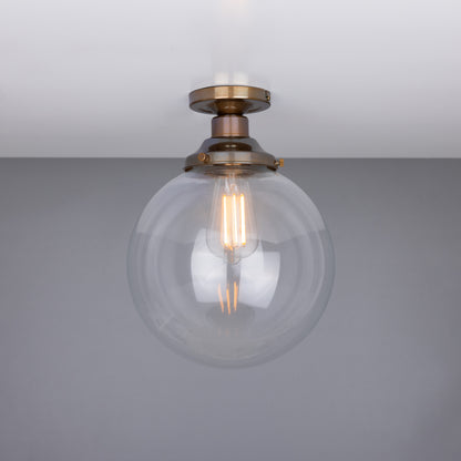 Plafonnier encastré Riad en verre transparent à globe