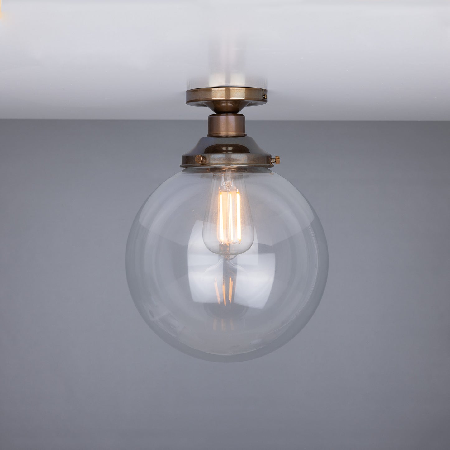 Plafonnier encastré Riad en verre transparent à globe