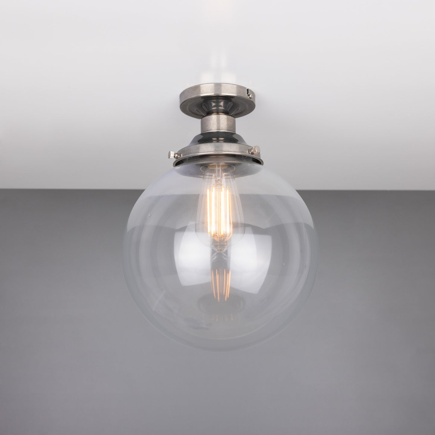 Plafonnier encastré Riad en verre transparent à globe