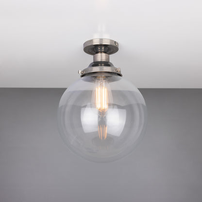 Plafonnier encastré Riad en verre transparent à globe