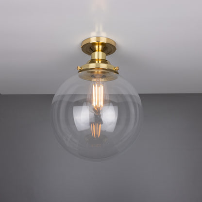 Plafonnier encastré Riad en verre transparent à globe