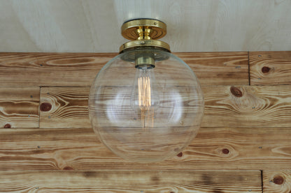 Plafonnier encastré Riad en verre transparent à globe