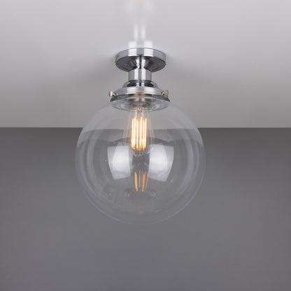 Plafonnier encastré Riad en verre transparent à globe