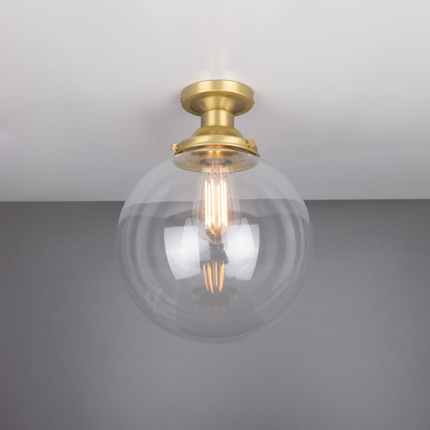 Plafonnier encastré Riad en verre transparent à globe
