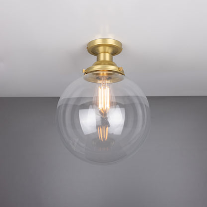 Plafonnier encastré Riad en verre transparent à globe