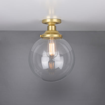 Plafonnier encastré Riad en verre transparent à globe