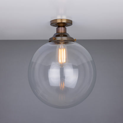 Plafonnier encastré Riad en verre transparent à globe