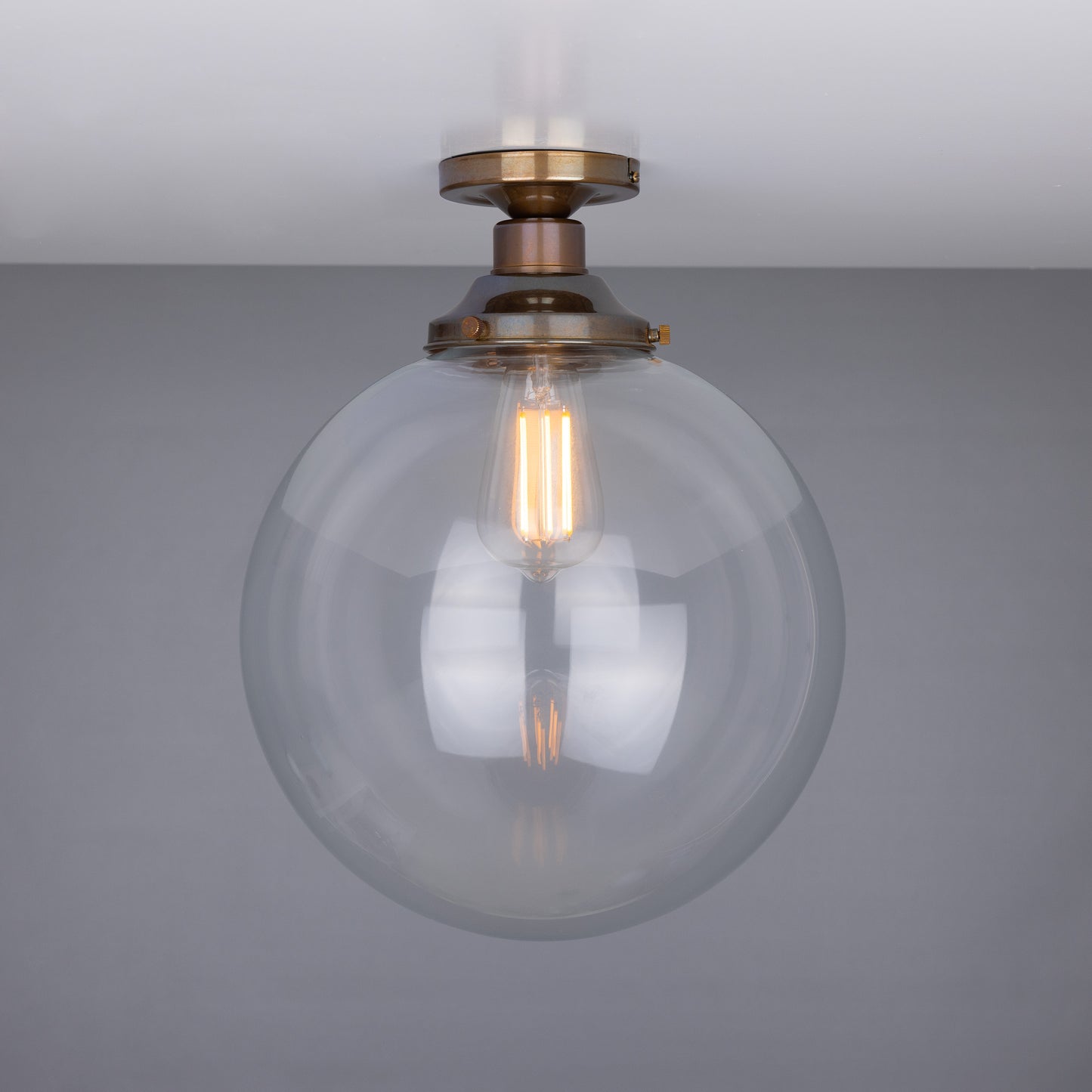 Plafonnier encastré Riad en verre transparent à globe