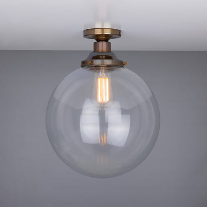 Plafonnier encastré Riad en verre transparent à globe