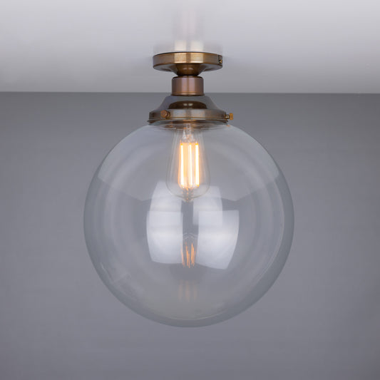 Plafonnier encastré Riad en verre transparent à globe