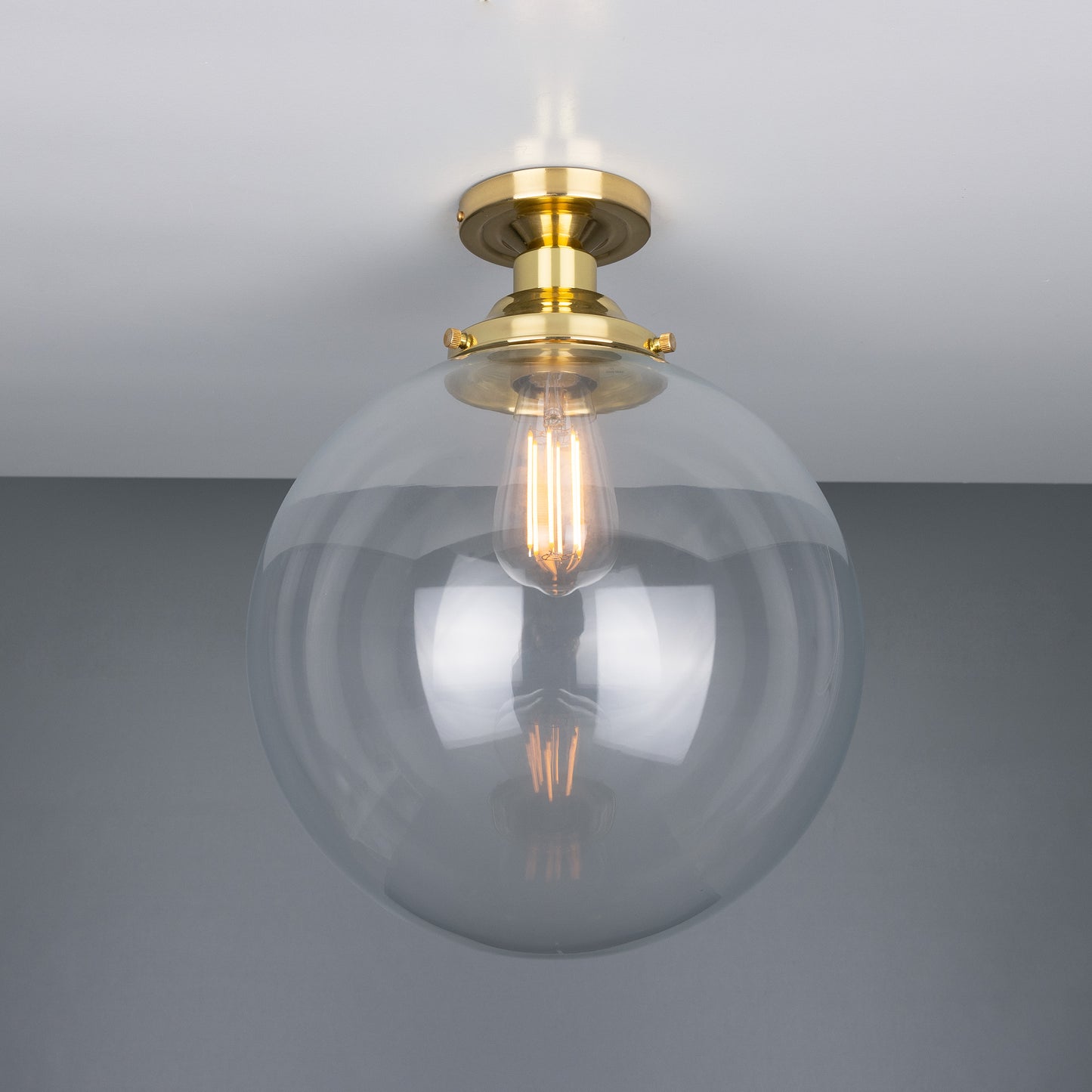 Plafonnier encastré Riad en verre transparent à globe