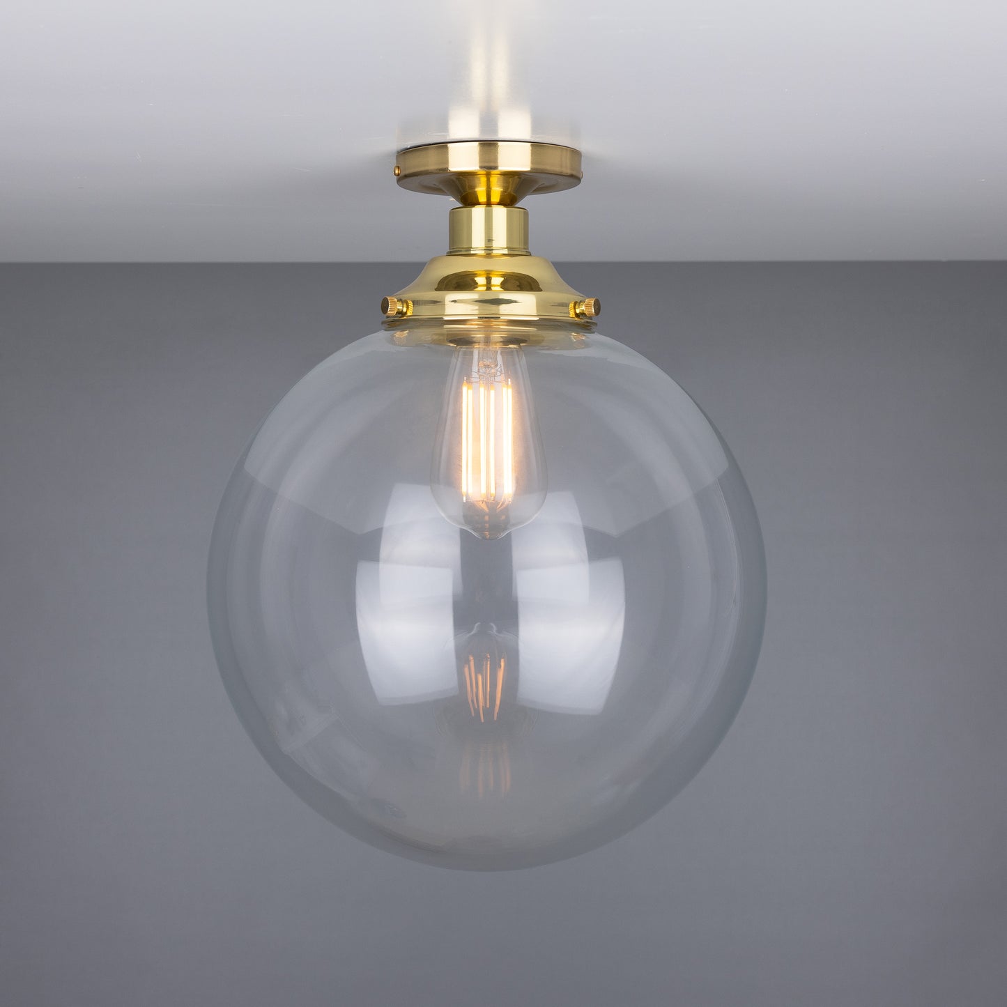 Plafonnier encastré Riad en verre transparent à globe