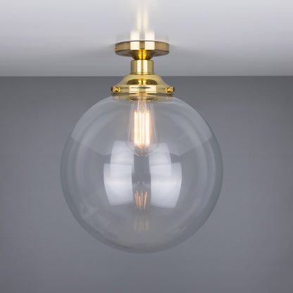 Plafonnier encastré Riad en verre transparent à globe