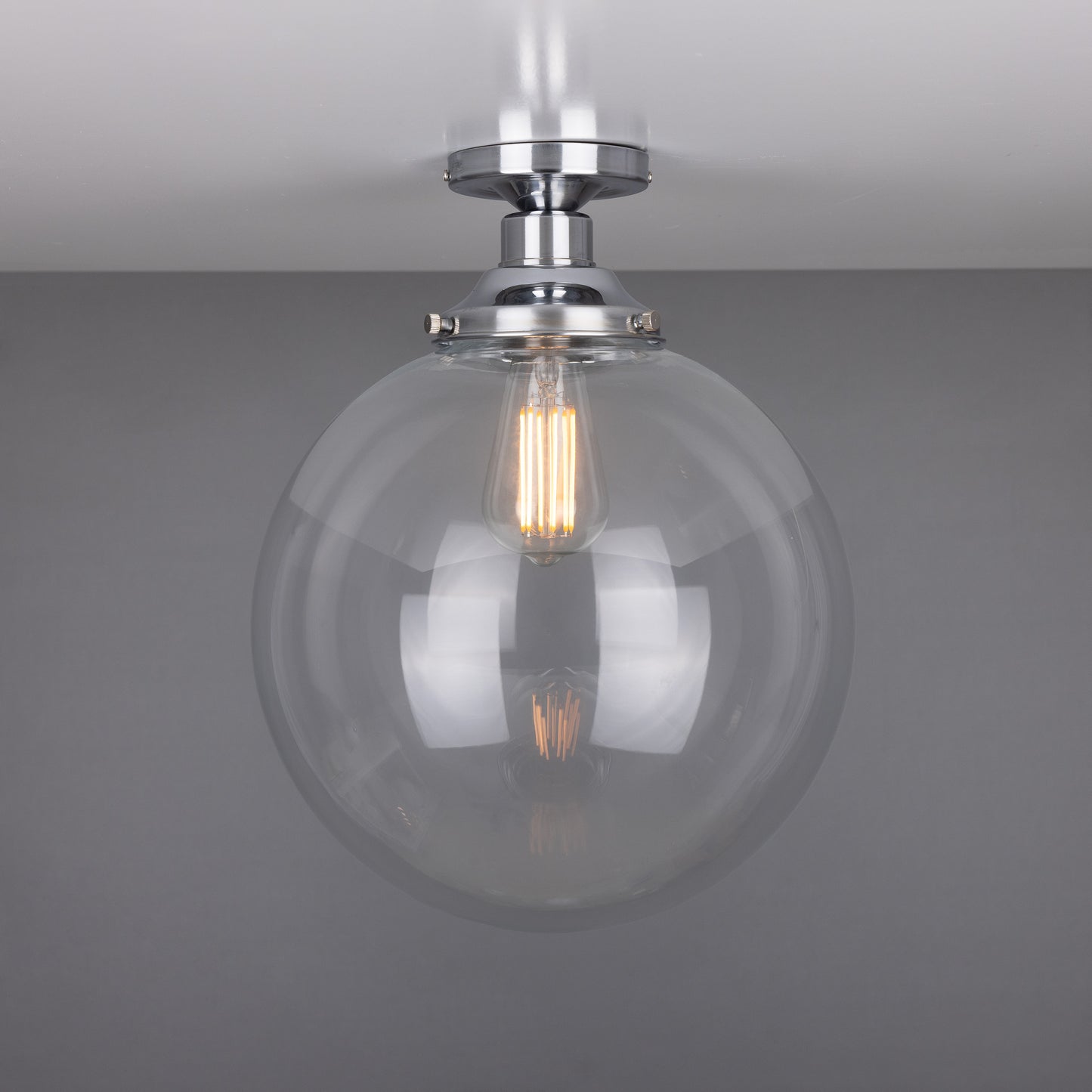 Plafonnier encastré Riad en verre transparent à globe