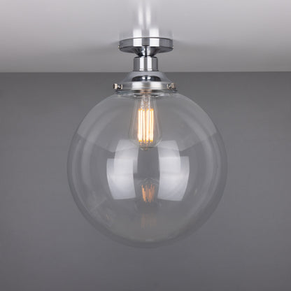 Plafonnier encastré Riad en verre transparent à globe