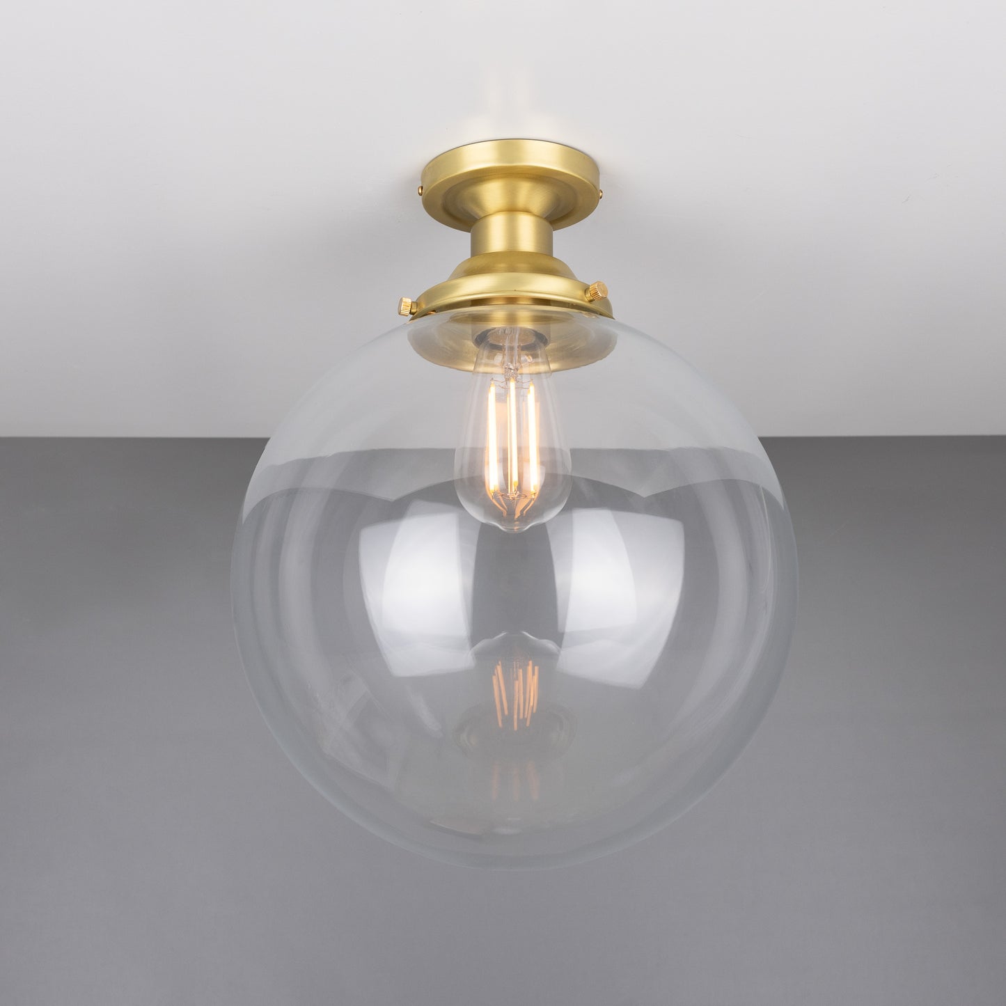 Plafonnier encastré Riad en verre transparent à globe