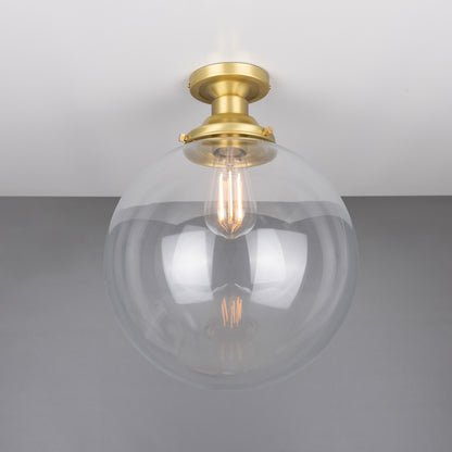 Plafonnier encastré Riad en verre transparent à globe
