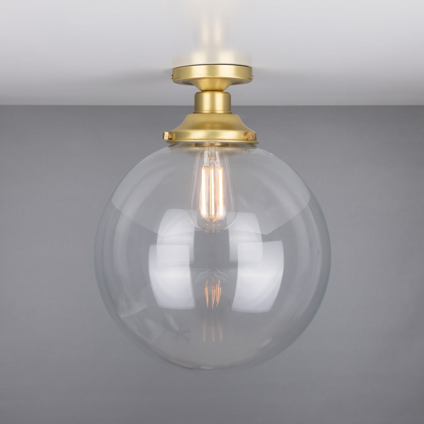 Plafonnier encastré Riad en verre transparent à globe