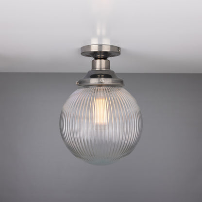 Plafonnier globe en verre prismatique Stanley 20 cm