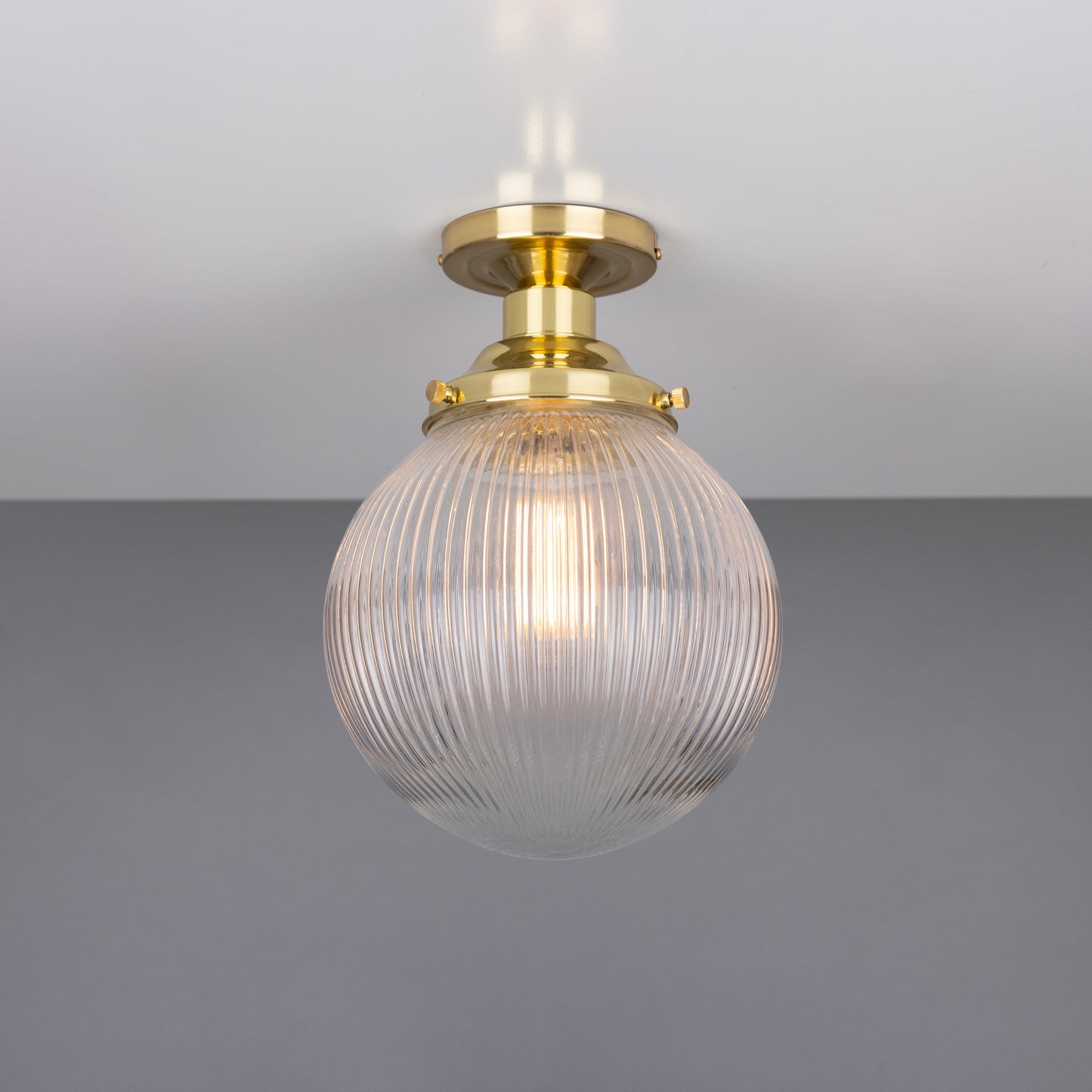 Plafonnier globe en verre prismatique Stanley 20 cm