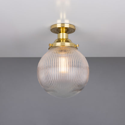 Plafonnier globe en verre prismatique Stanley 20 cm