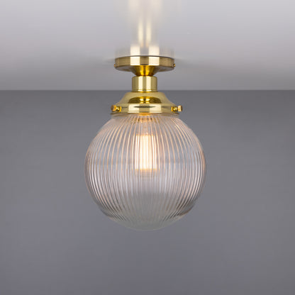 Plafonnier globe en verre prismatique Stanley 20 cm